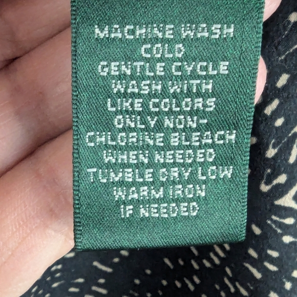 Lauren Ralph Lauren 2x Black And Tan Blouse V-neck No Collar - Picture 6 of 12